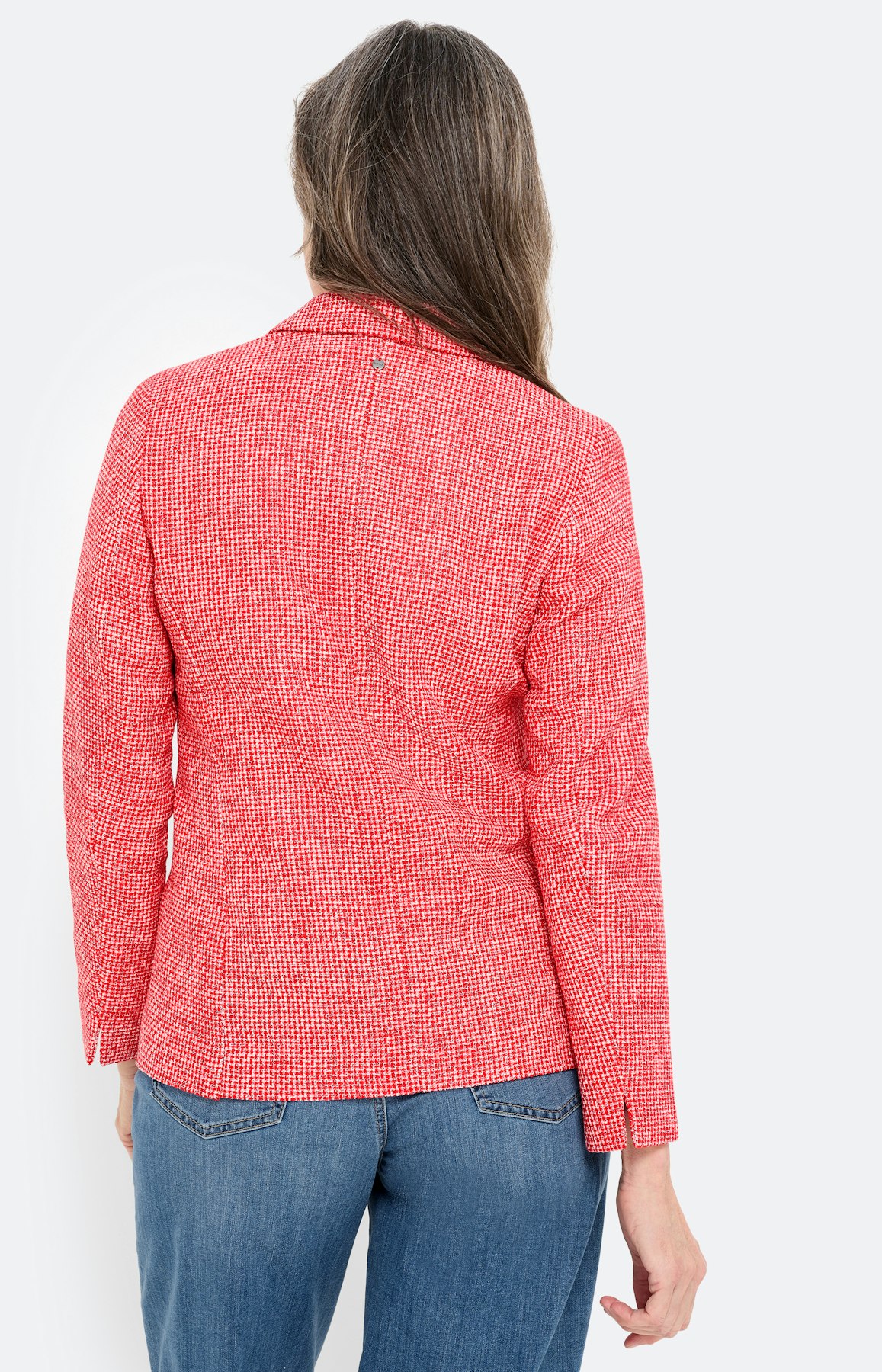 Blazer met boucléstructuur, rood