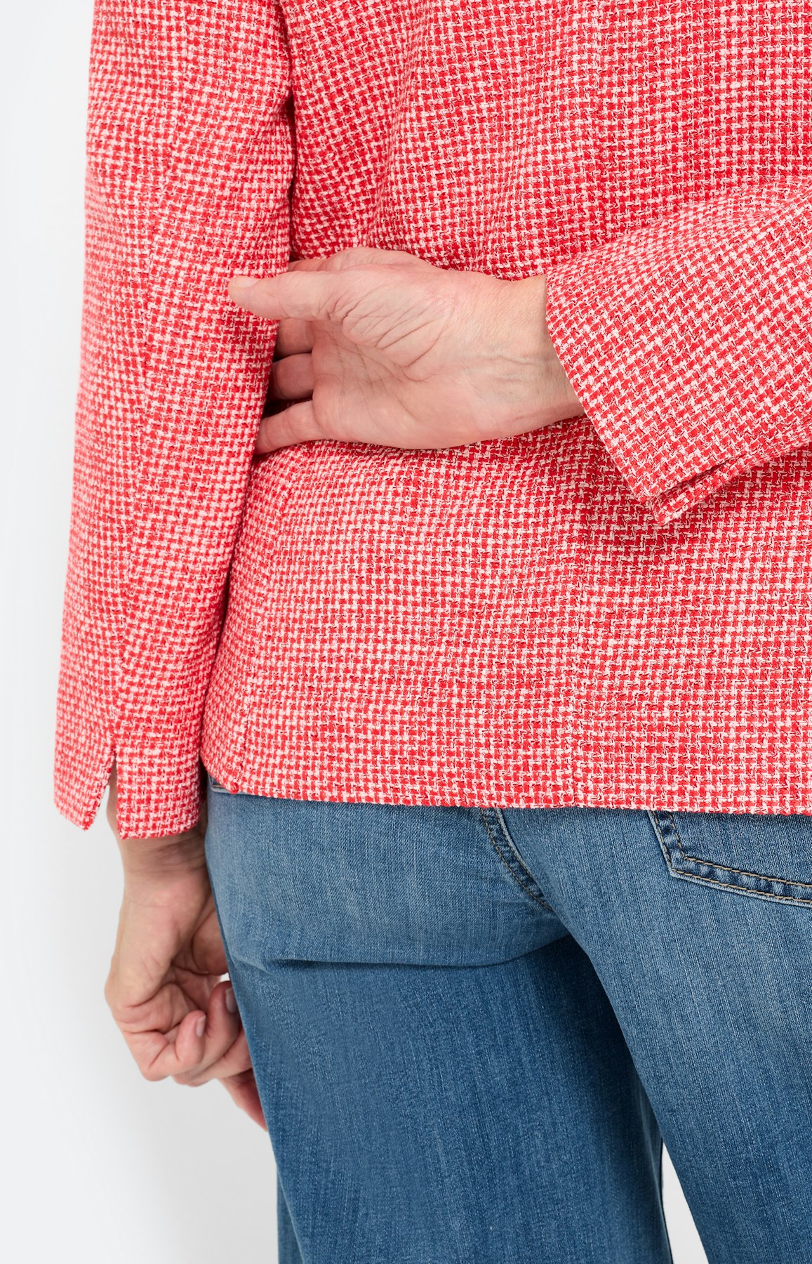 Blazer met boucléstructuur, rood