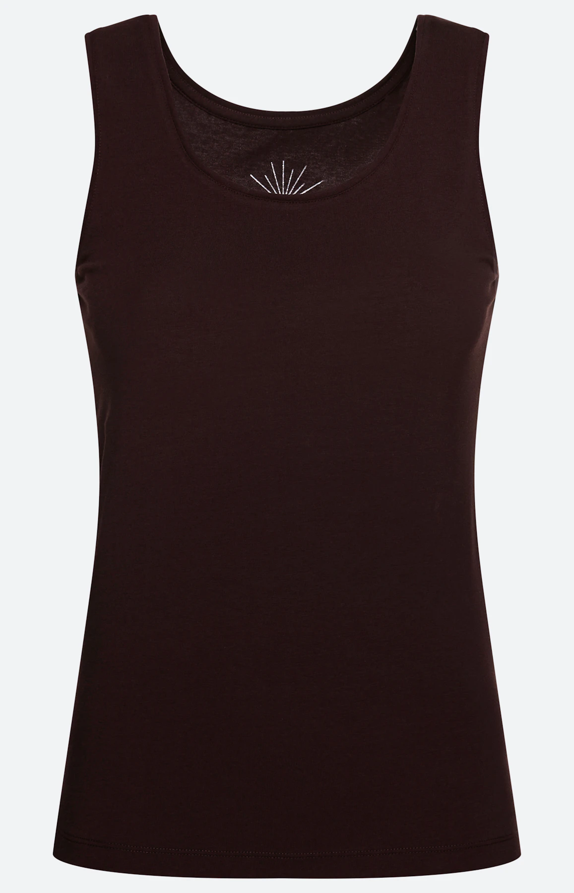 Top met ronde hals, donkerbruin