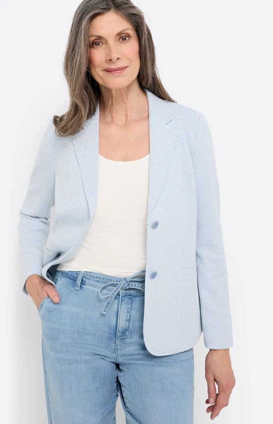 Blazer mit Struktur, softblau