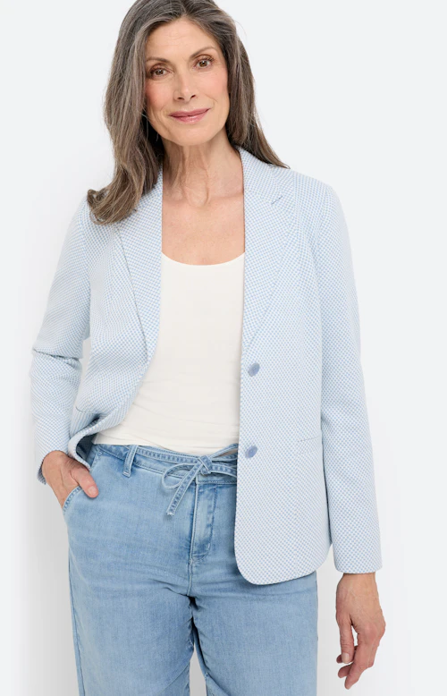 Blazer met structuur, zachtblauw