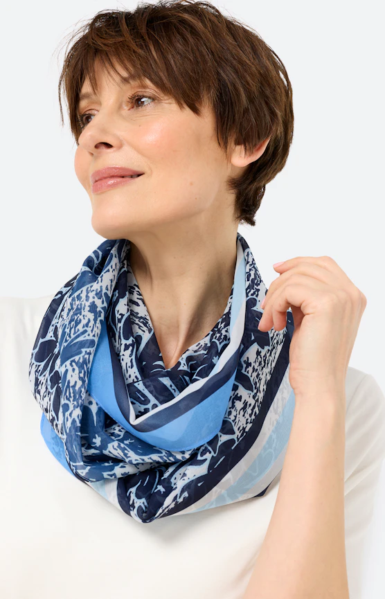 Colsjaal met print all-over, navy