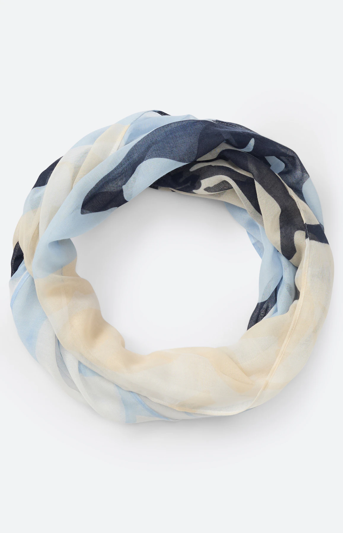 Colsjaal met bloemmotief, navy