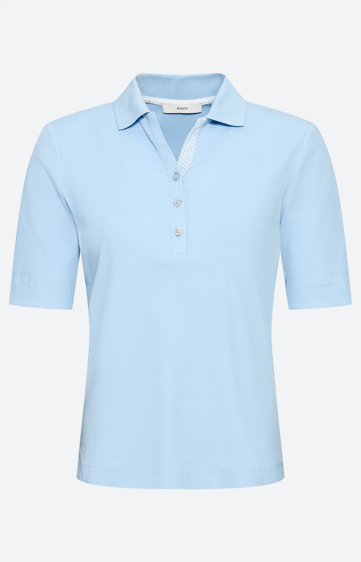 Poloshirt met knoopsluiting, zachtblauw