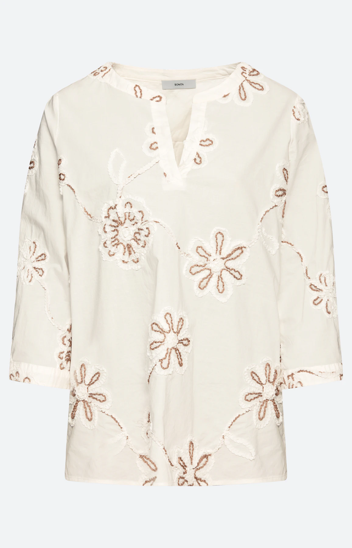 Blouse met koordborduursel, wit