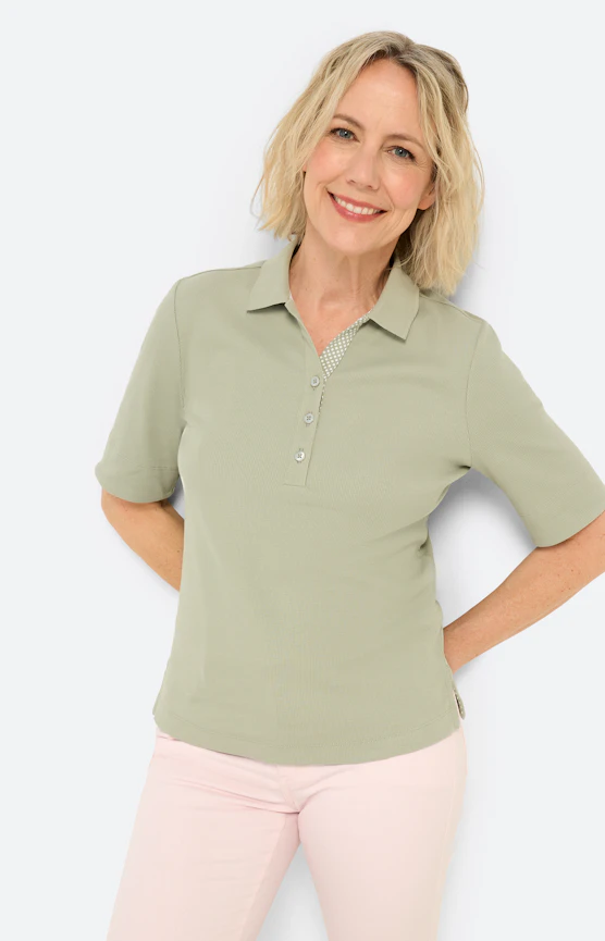 Poloshirt met knoopsluiting, grasgroen