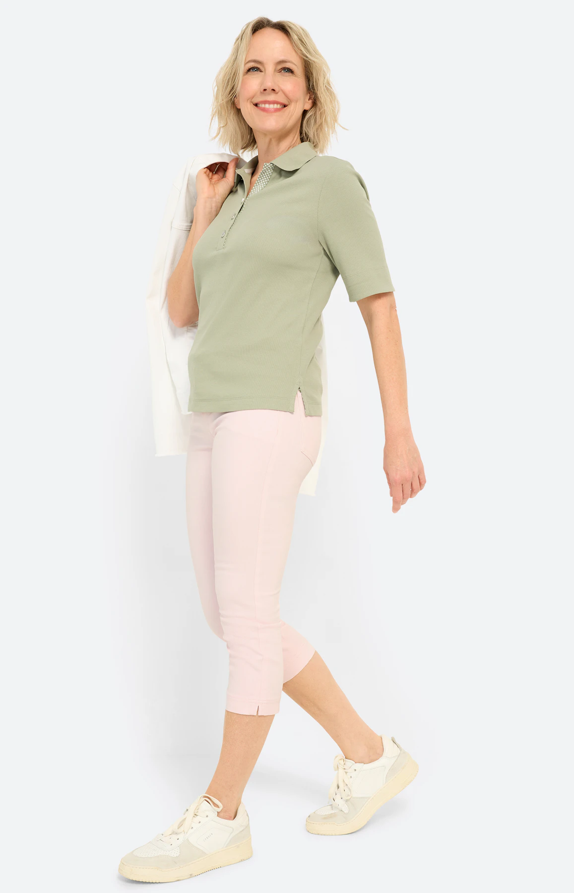 Poloshirt met knoopsluiting, grasgroen