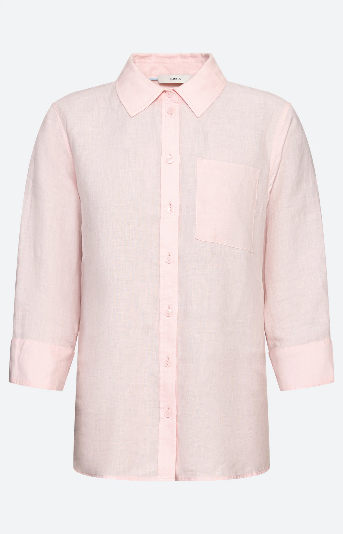 Blouse van puur linnen, lichtroze