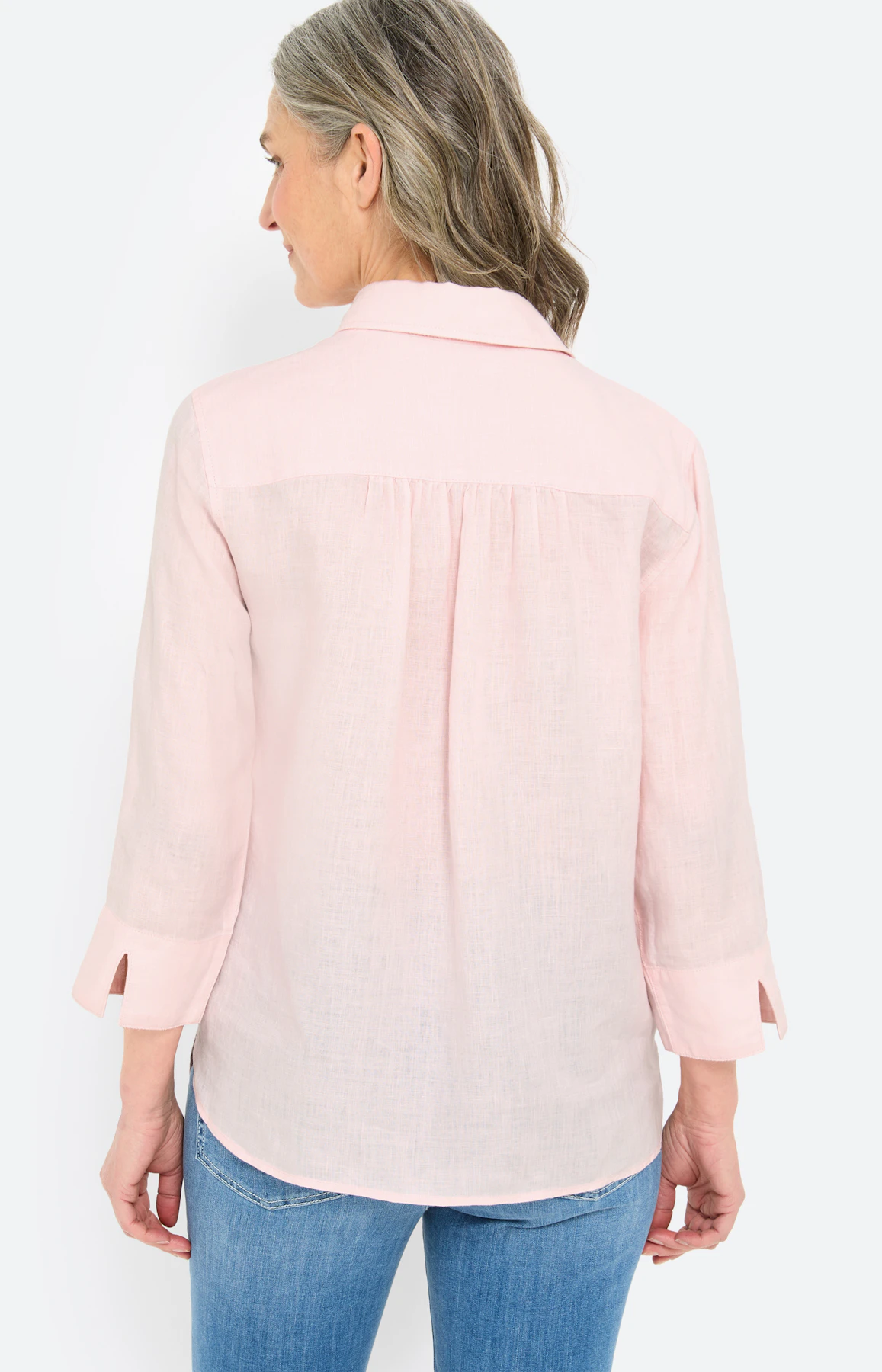Blouse van puur linnen, lichtroze