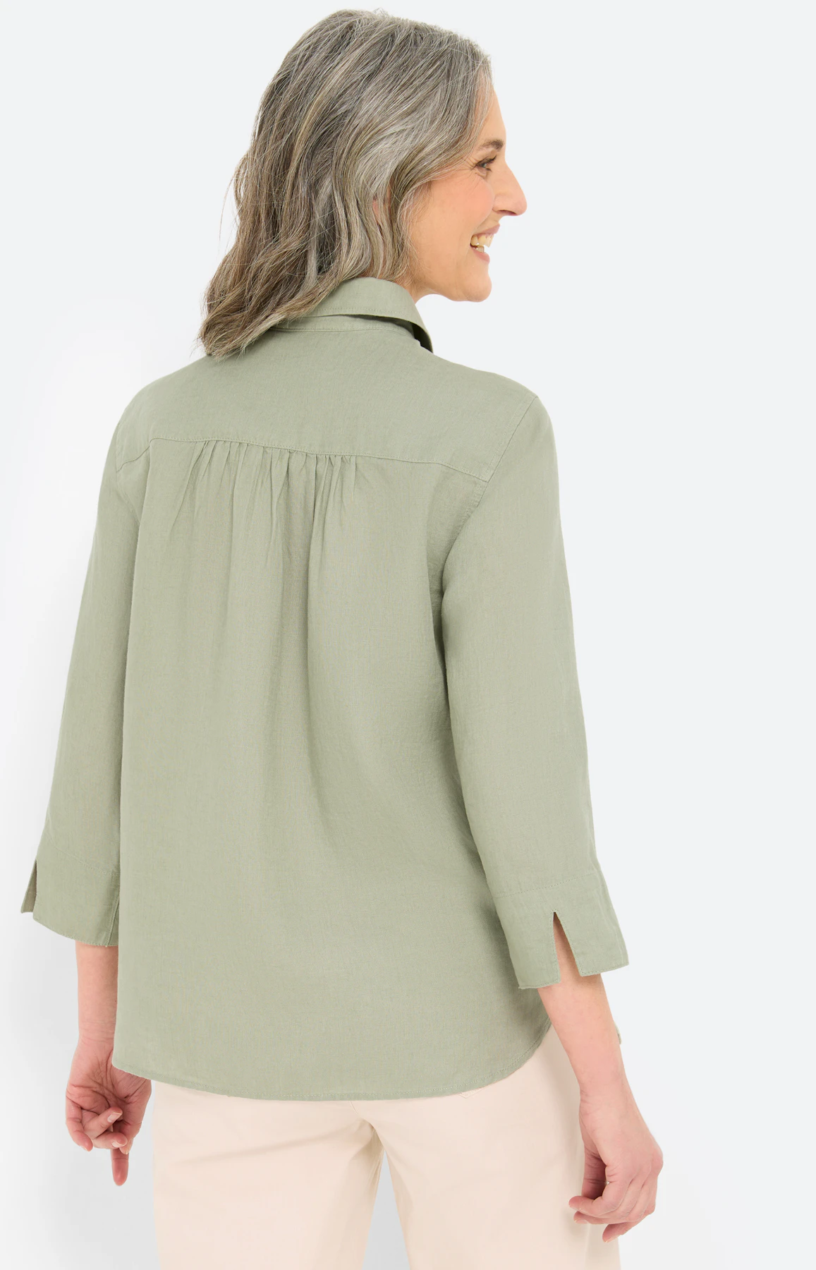 Blouse van puur linnen, grasgroen