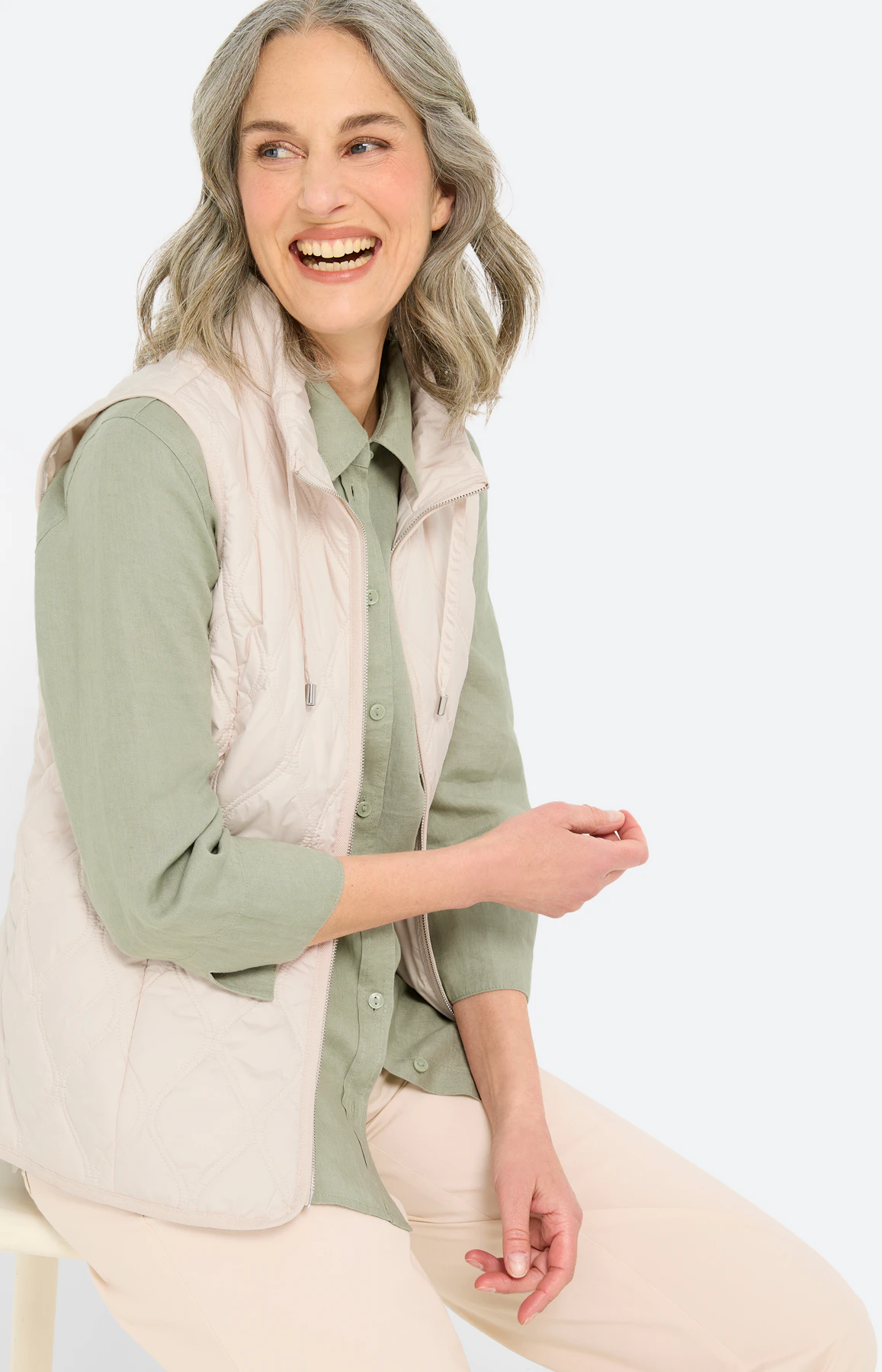 Blouse van puur linnen, grasgroen