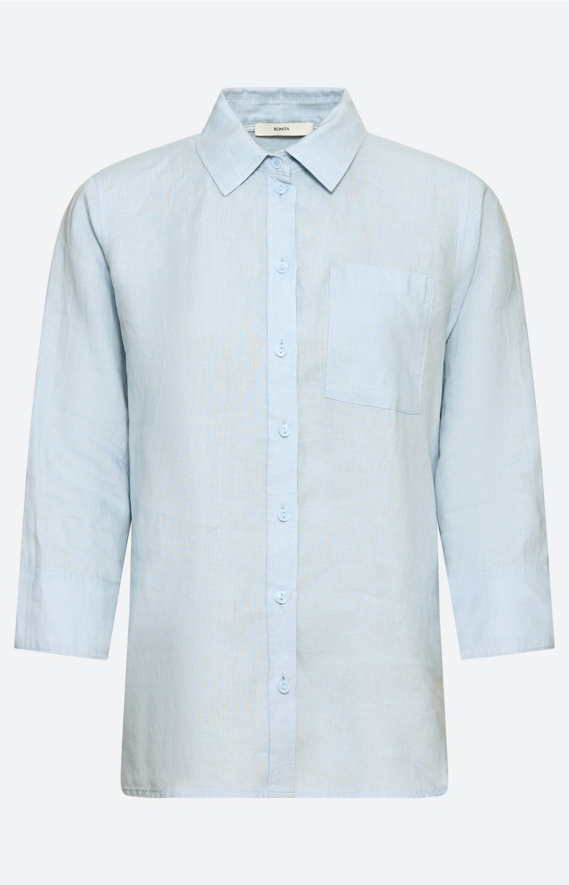 Blouse van puur linnen, lichtblauw