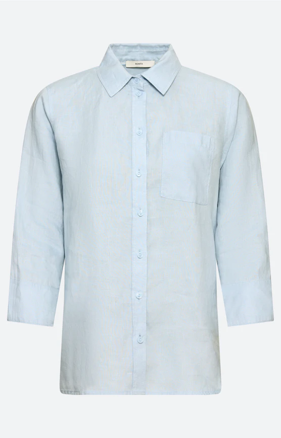 Blouse van puur linnen, lichtblauw