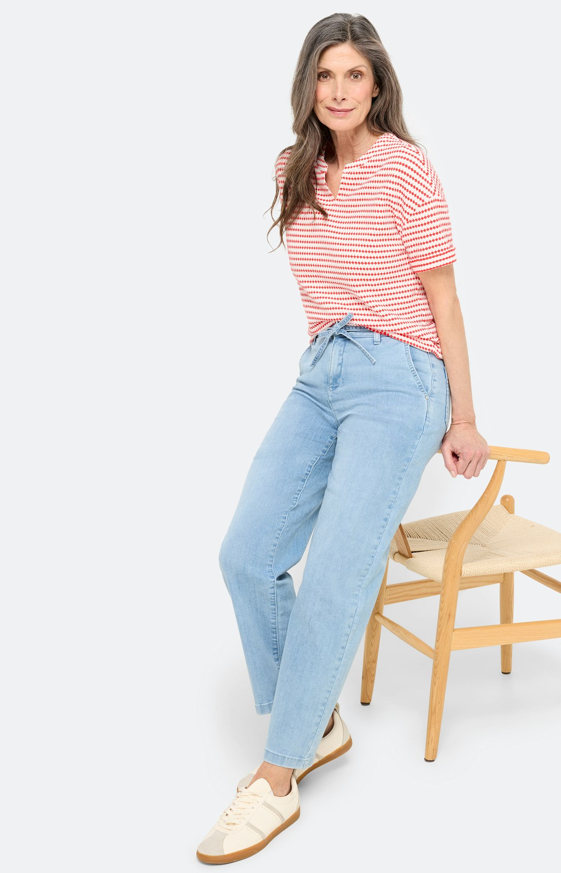 T-shirt met structuur, rood