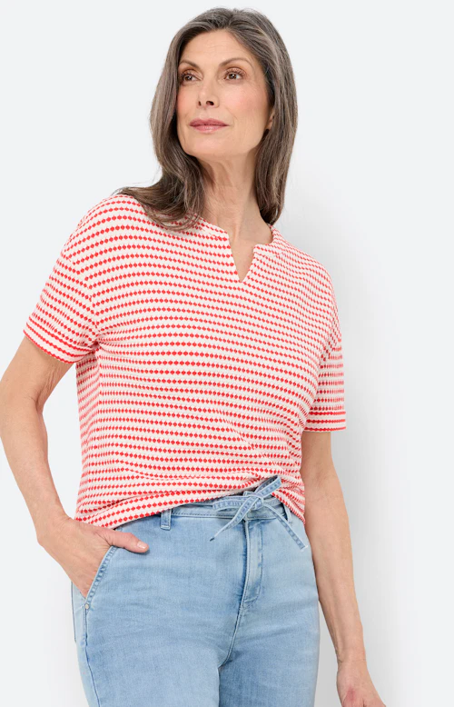 T-shirt met structuur, rood