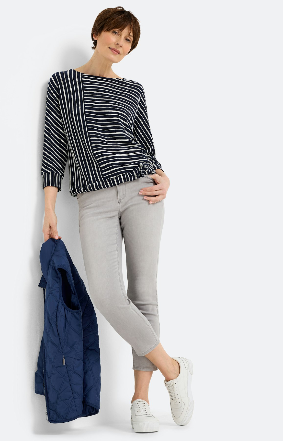 Shirt met streepdessin, navy