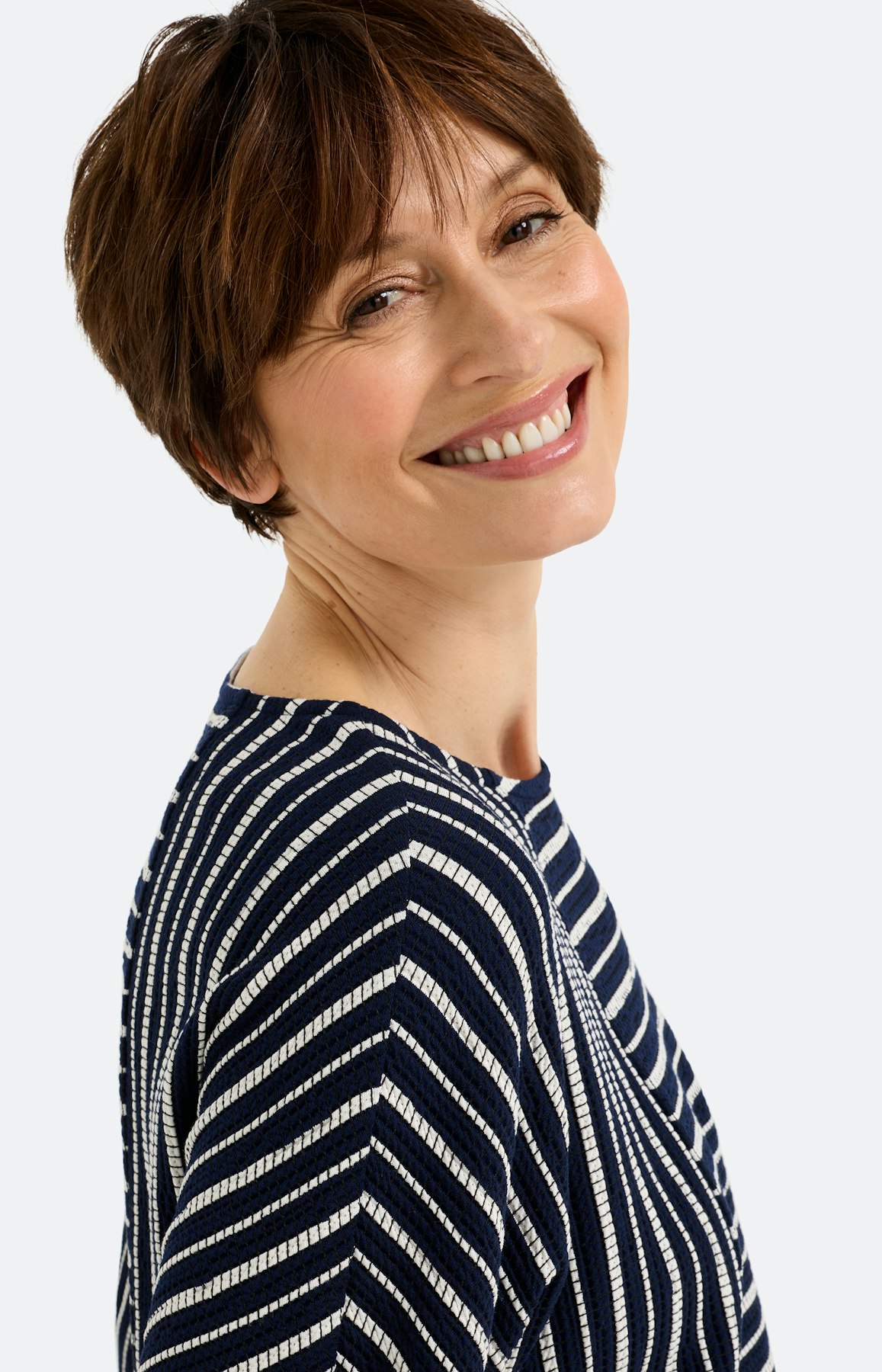 Shirt met streepdessin, navy