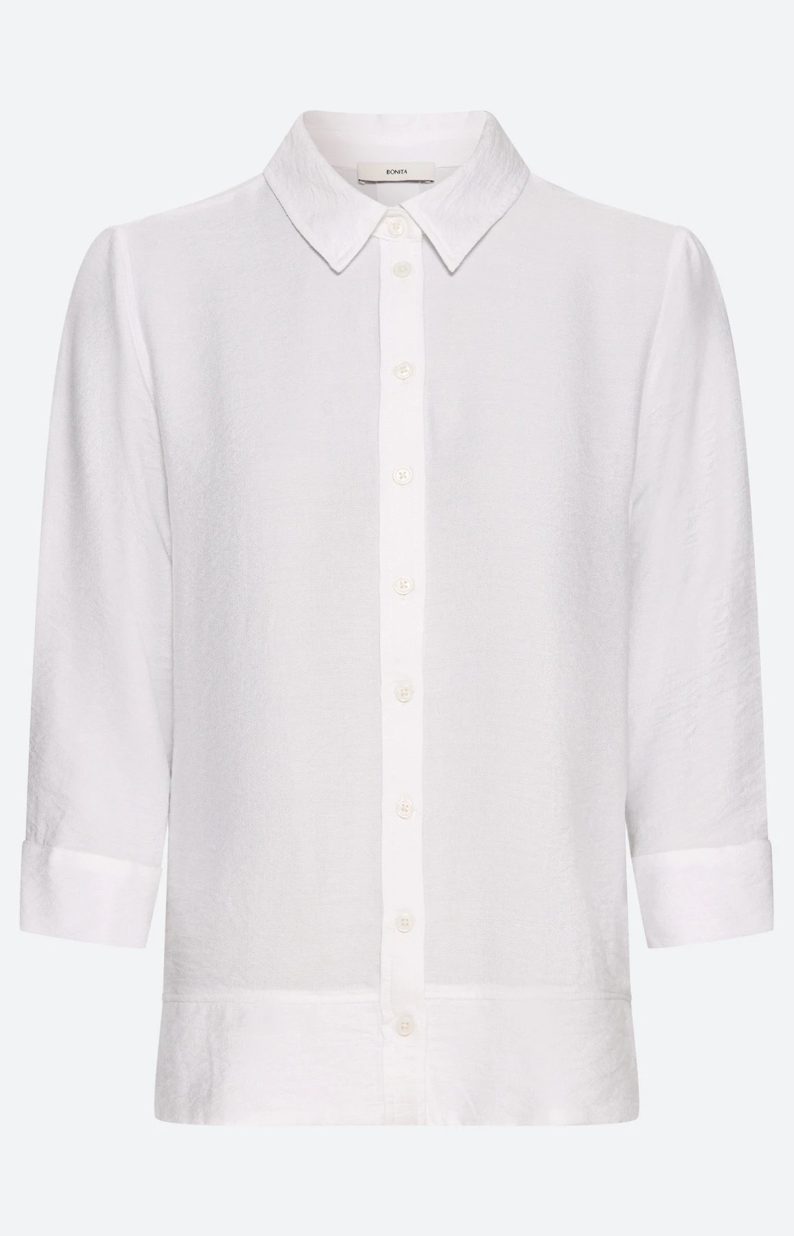 Overhemdblouse met zijsplitten, wit