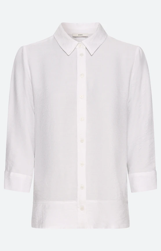 Hemdbluse mit Seitenschlitzen, weiß
