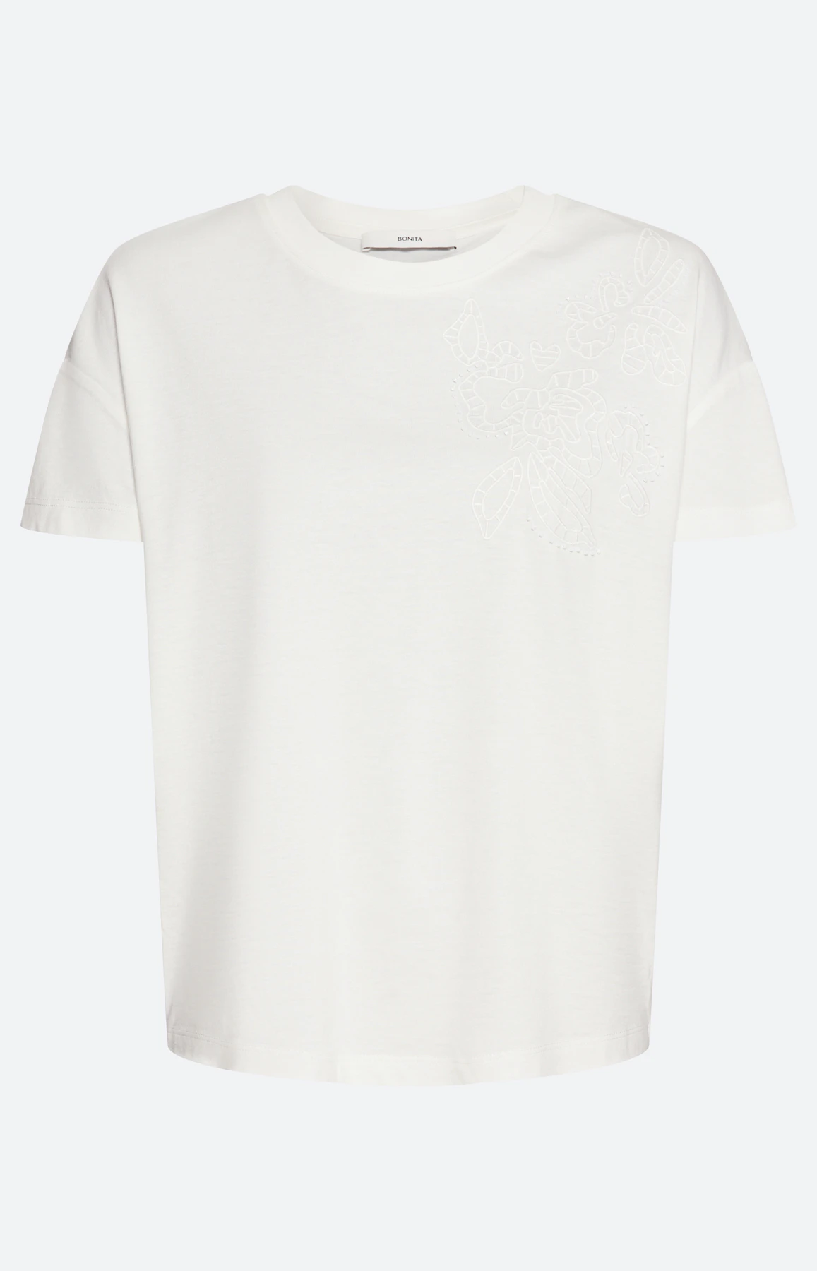 T-shirt met bloemborduursel, wit