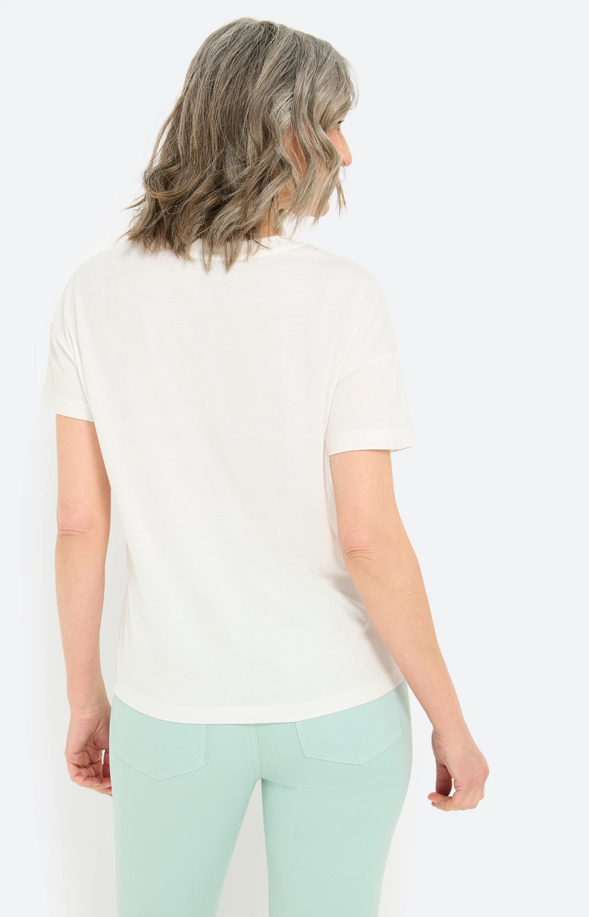 T-shirt met bloemborduursel, wit