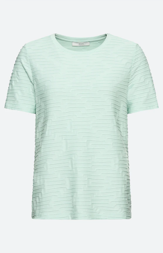 T-shirt met golfstructuur, mint