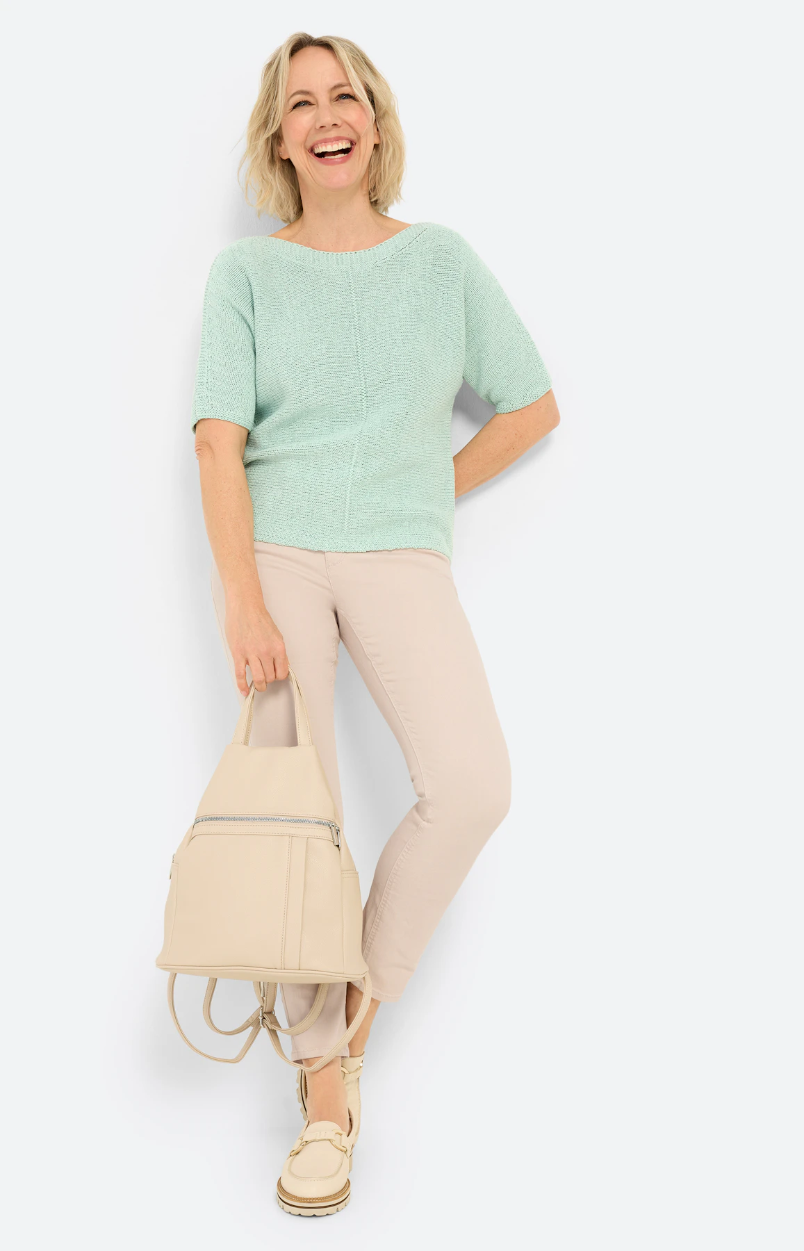 Trui met aangeknipte mouwen, mint