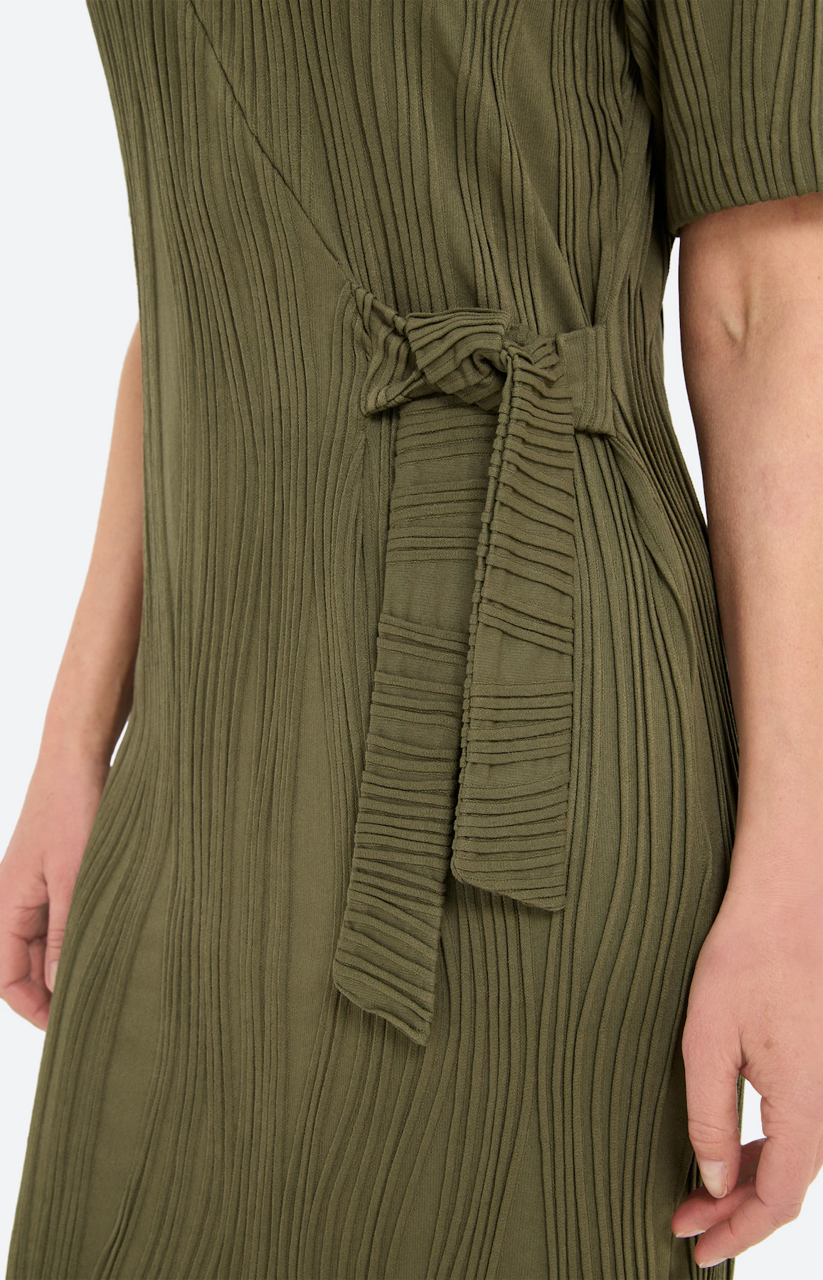 Jurk in wikkel-look, donkergroen