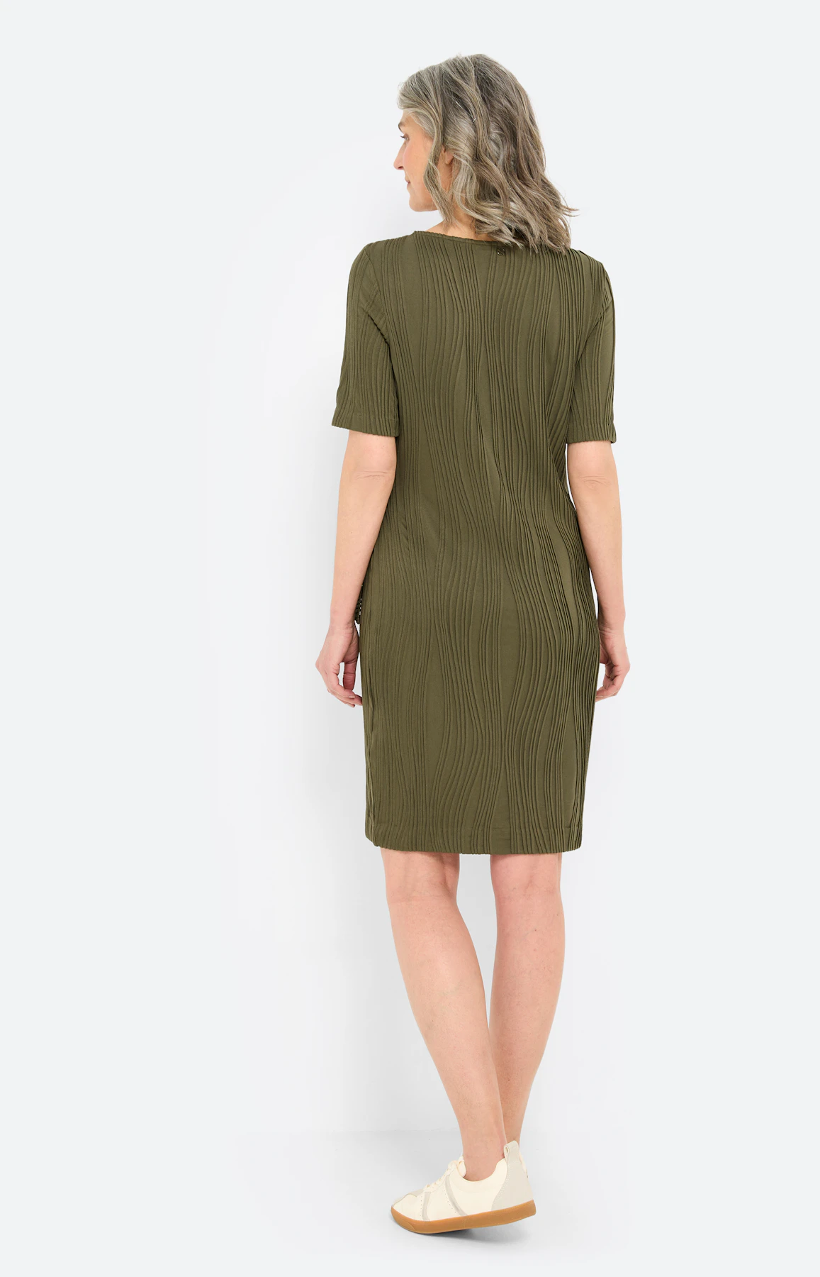 Jurk in wikkel-look, donkergroen