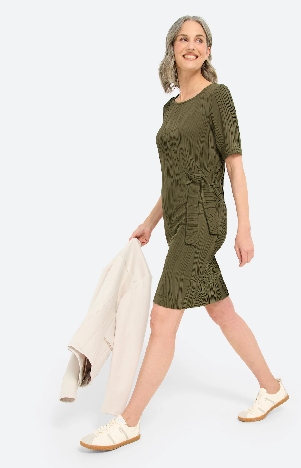 Jurk in wikkel-look, donkergroen