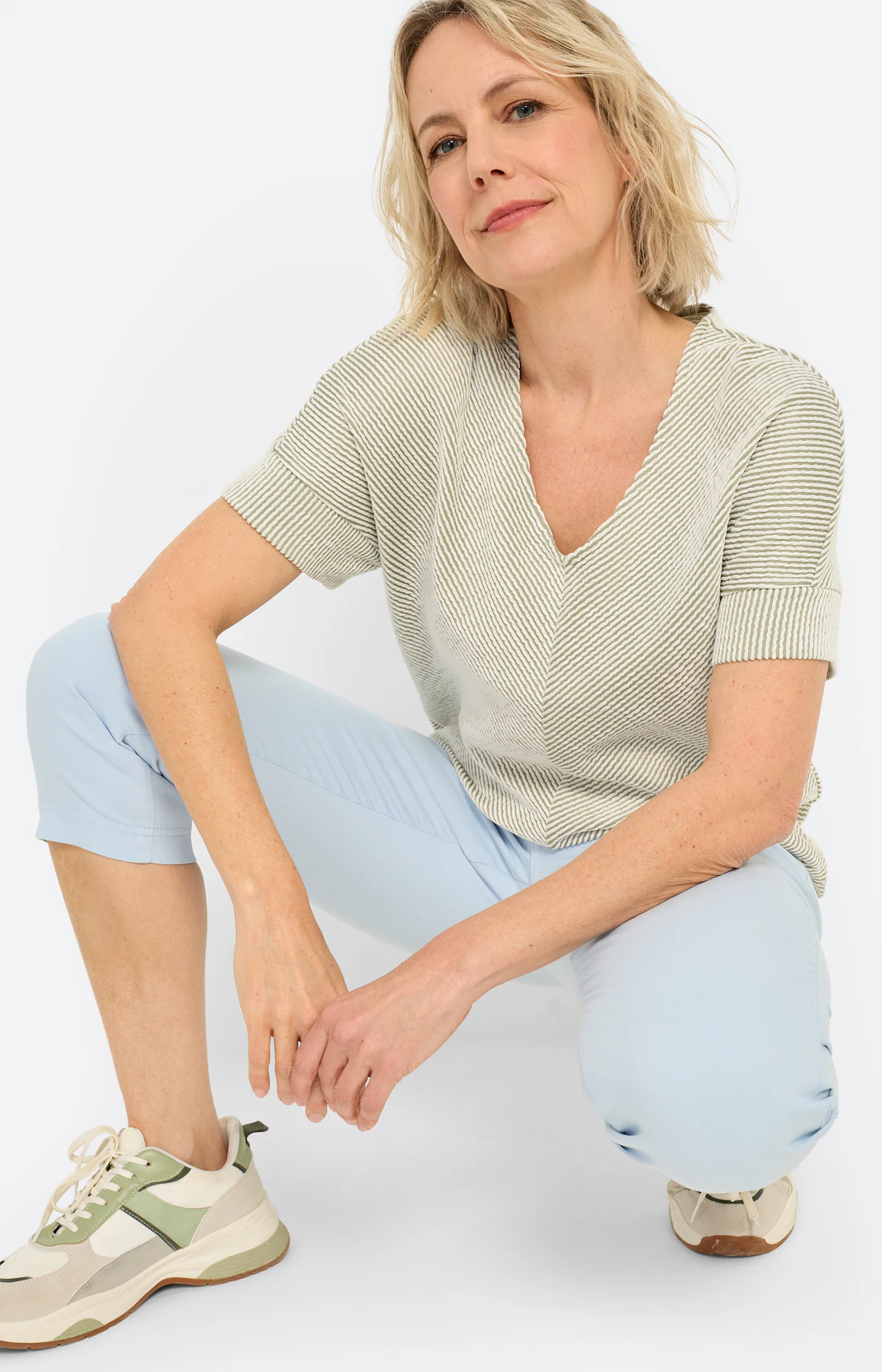 Sweatshirt met strepen, grasgroen