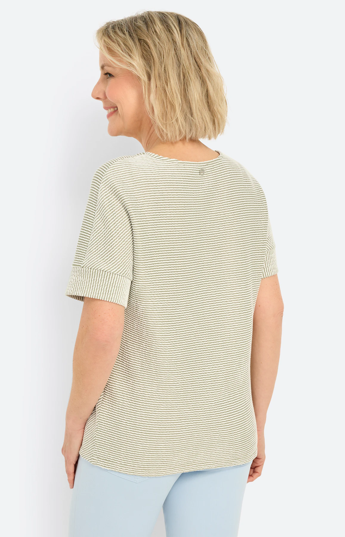 Sweatshirt met strepen, grasgroen