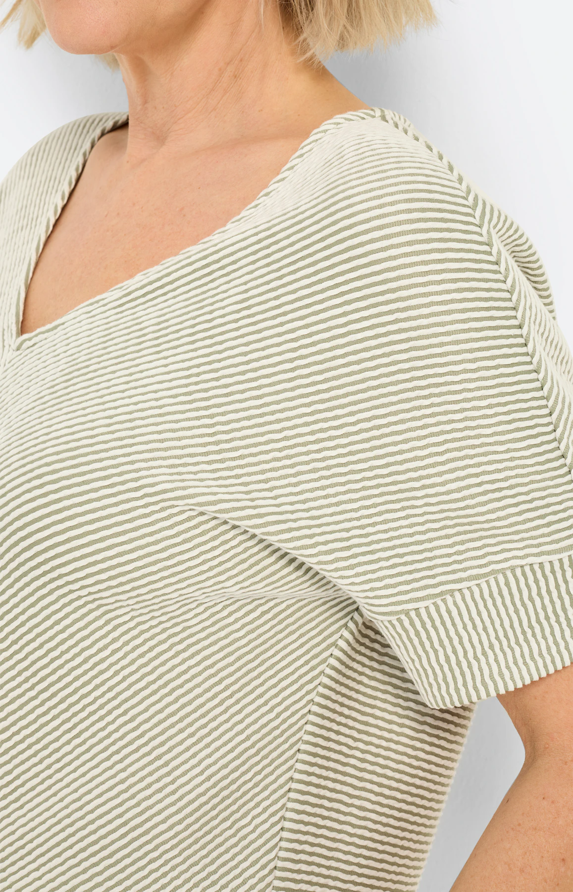 Sweatshirt met strepen, grasgroen