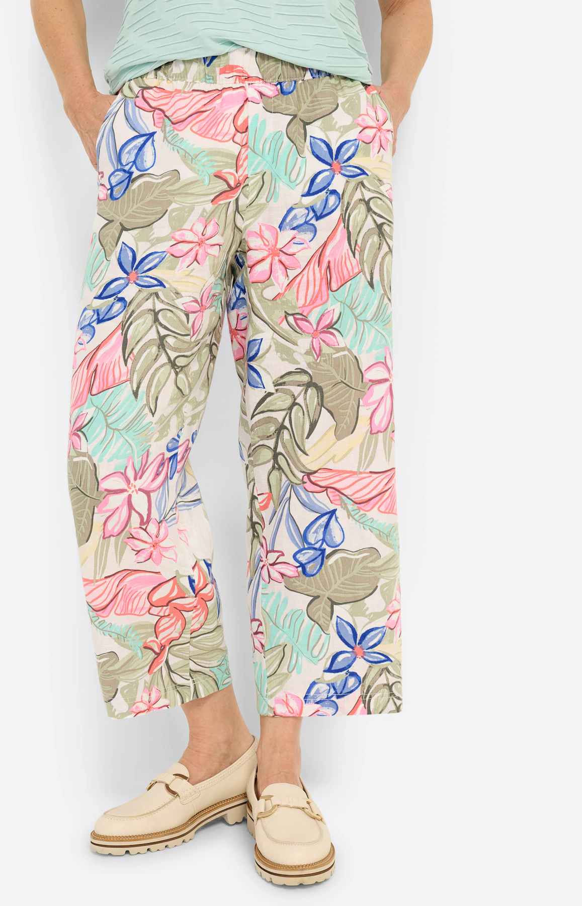 Culotte van linnen 24 inch, zandkleur