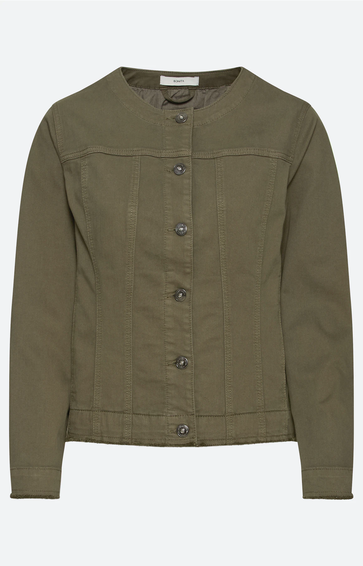 Blazer van denim, donkergroen