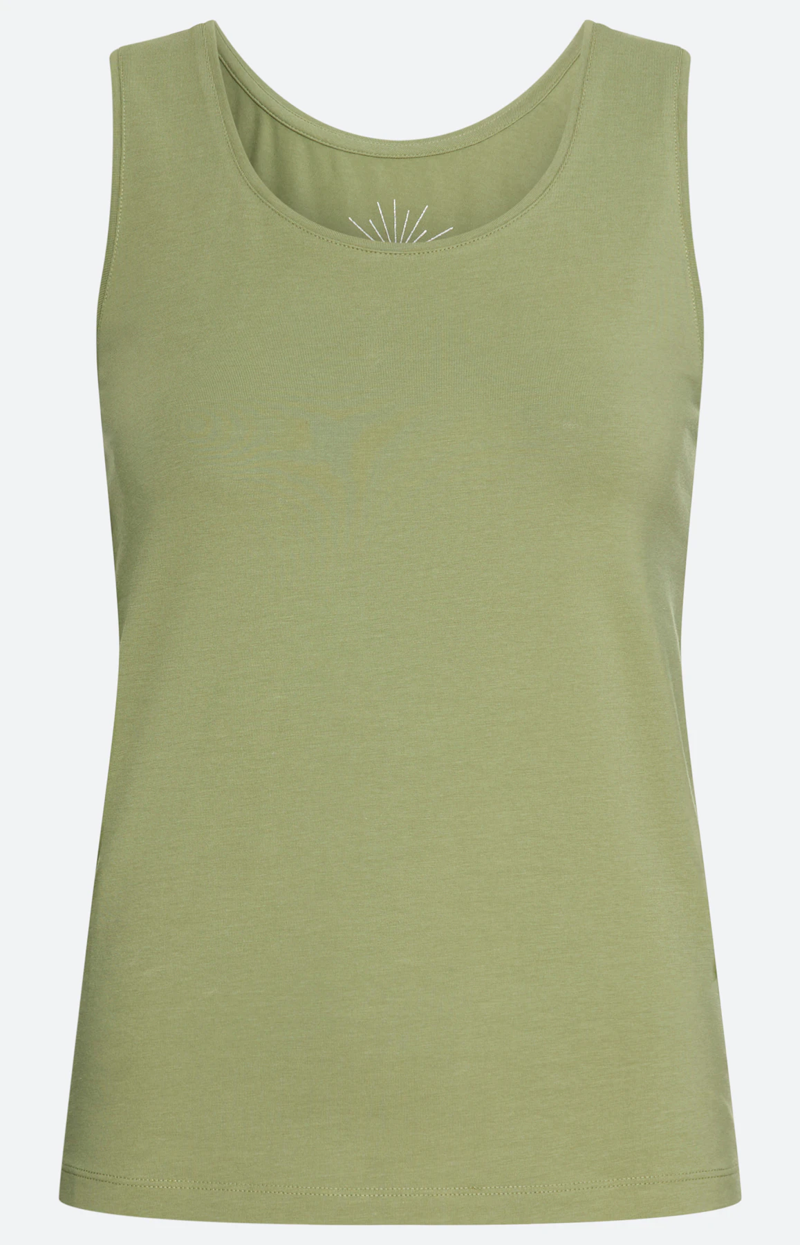 Top met ronde hals, lichtkaki