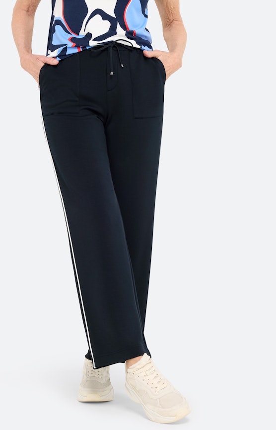 Marlenehose aus Jersey 30Inch, marine