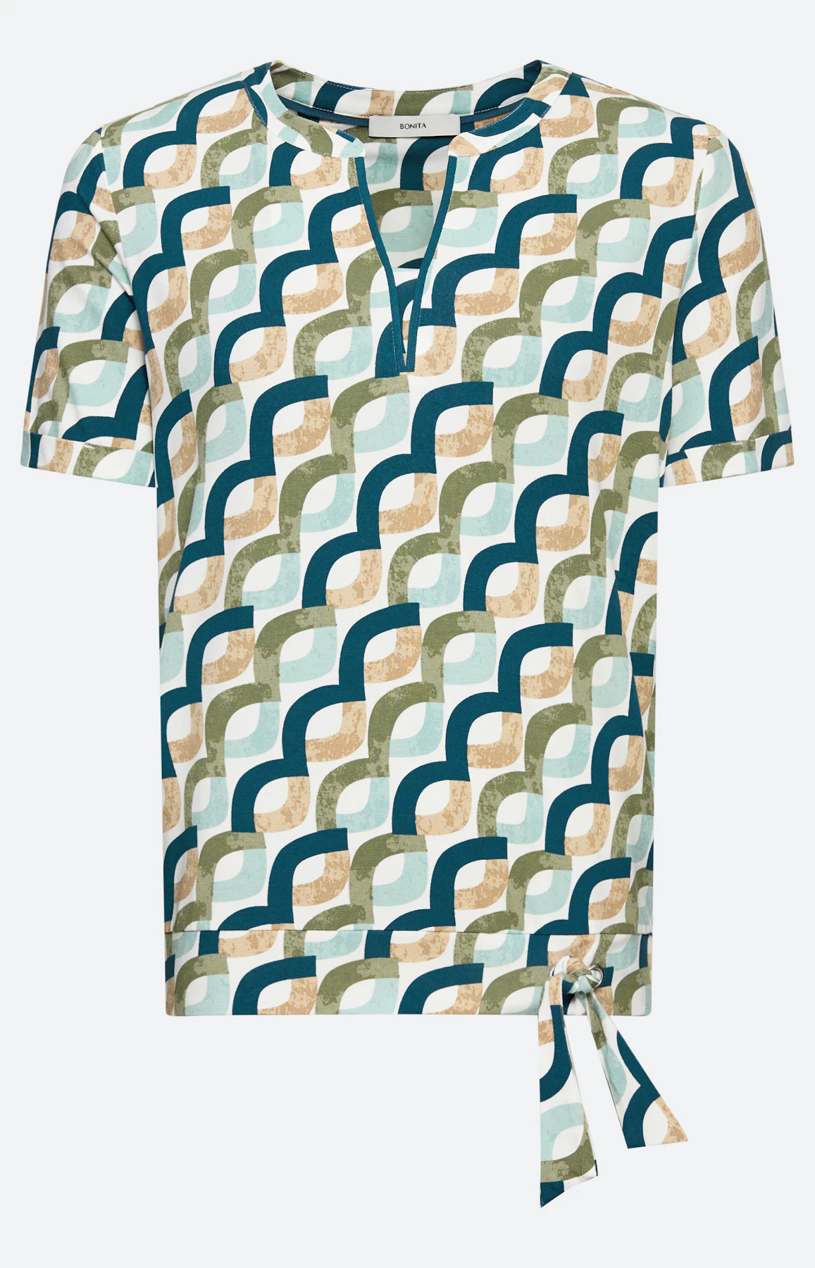 T-shirt met print all-over, petrol