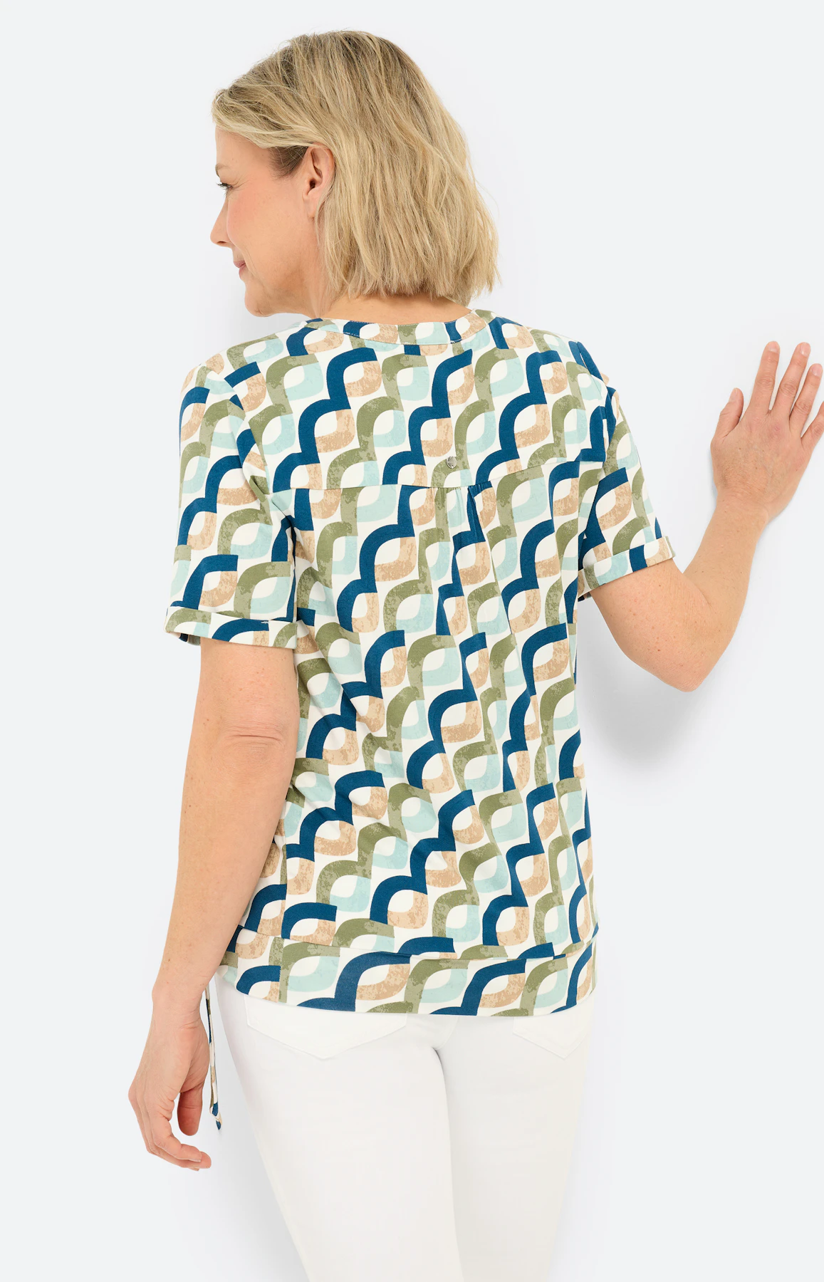 T-shirt met print all-over, petrol