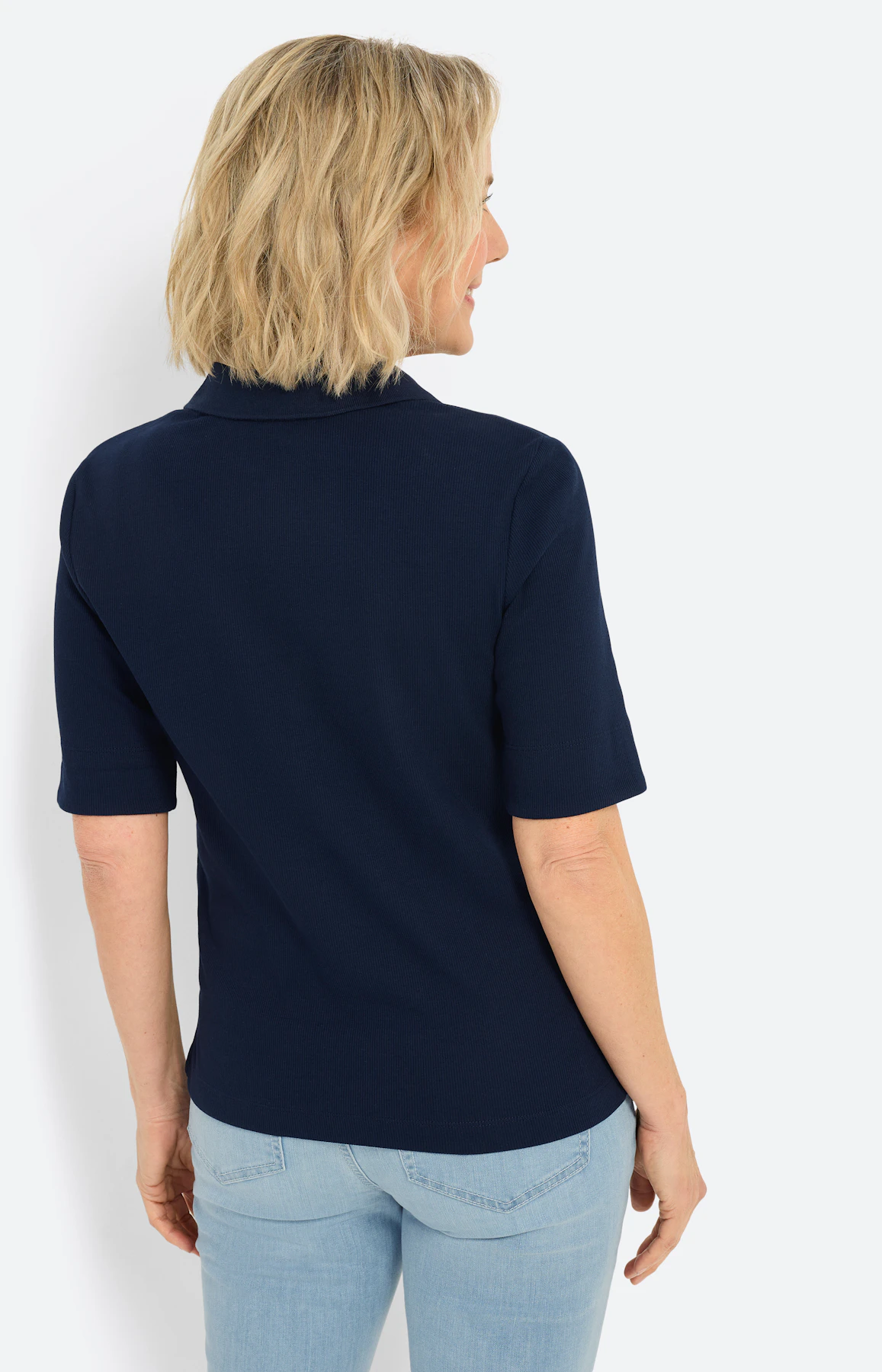 Poloshirt met knoopsluiting, navy