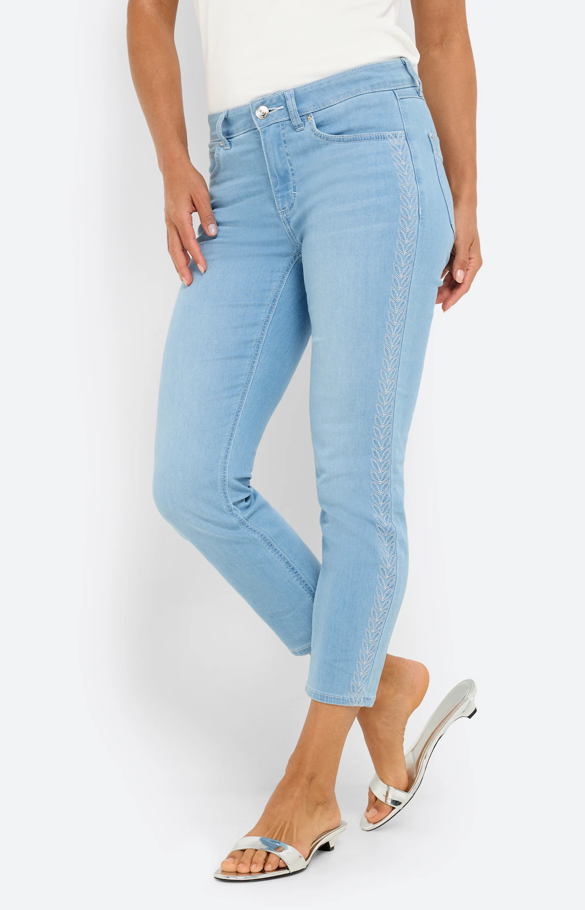 Jeans in slim fit 26 inch, mid stone