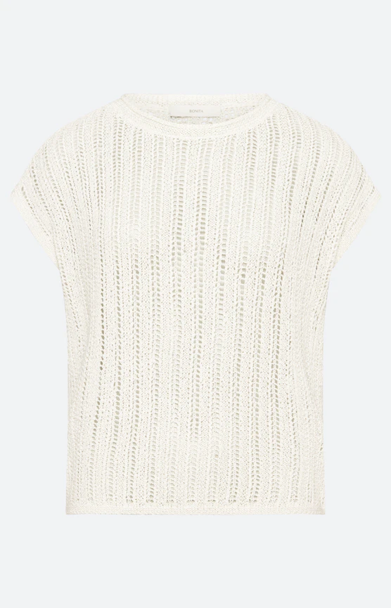 Slip-over met ajourmotief, wit