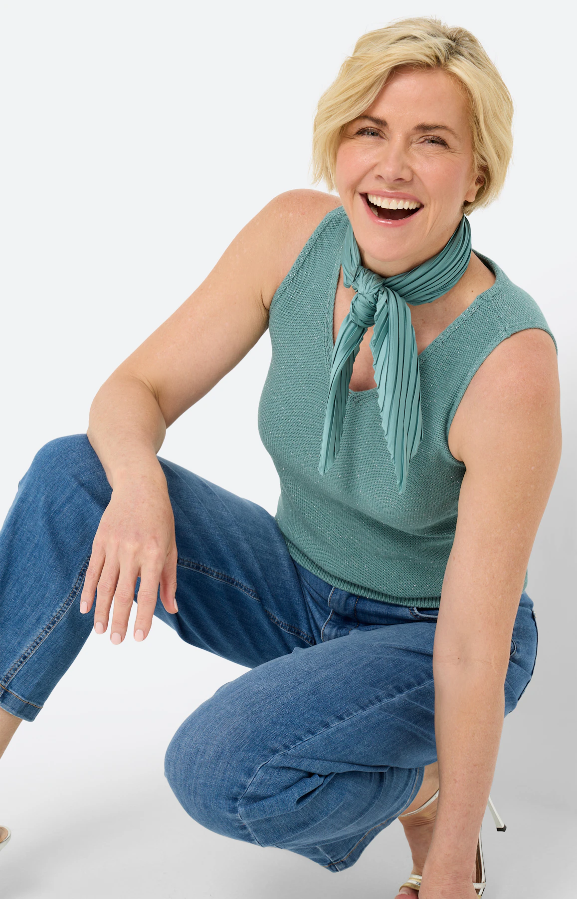 Top in tricotkwaliteit, aqua