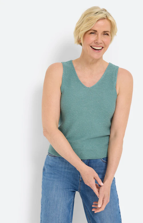 Top in tricotkwaliteit, aqua