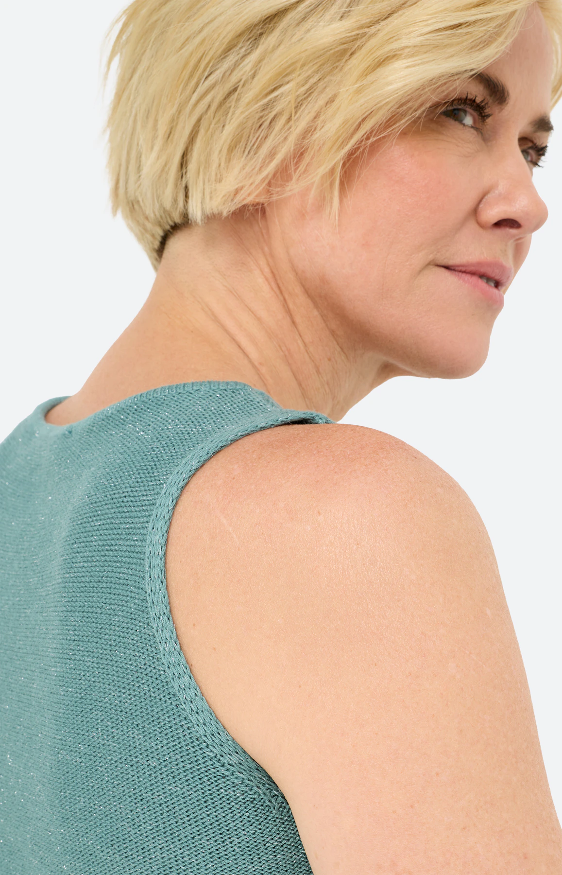 Top in tricotkwaliteit, aqua