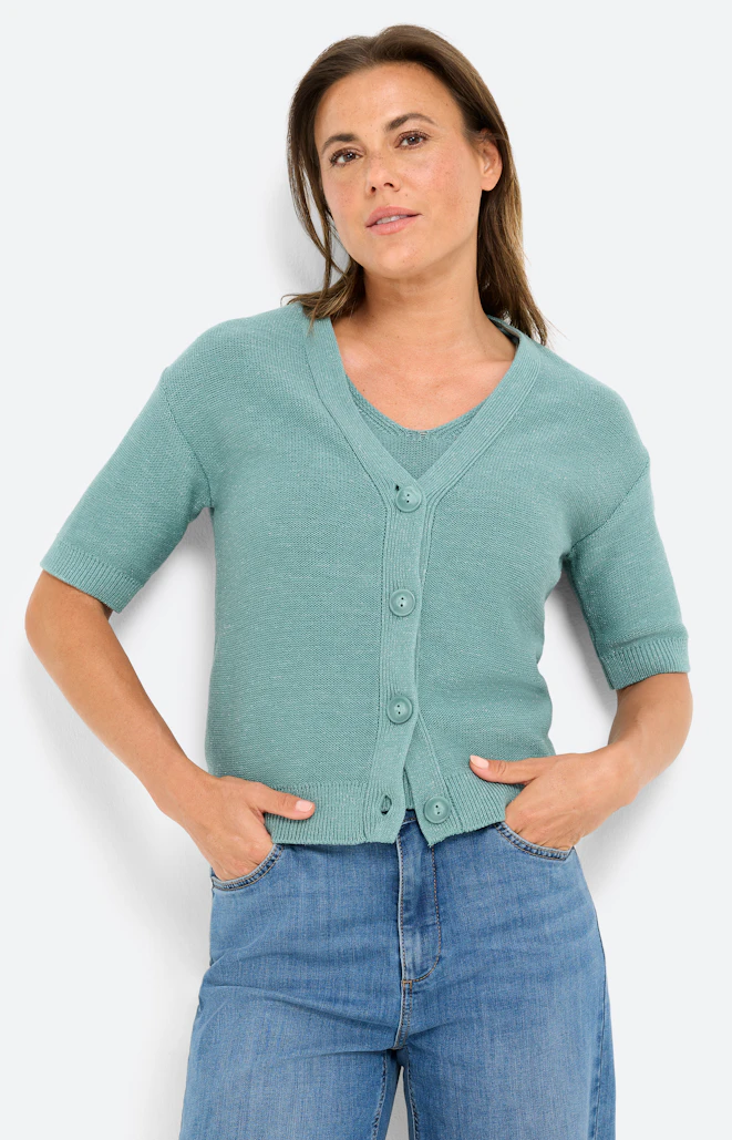 Cardigan mit kurzem Arm, aqua