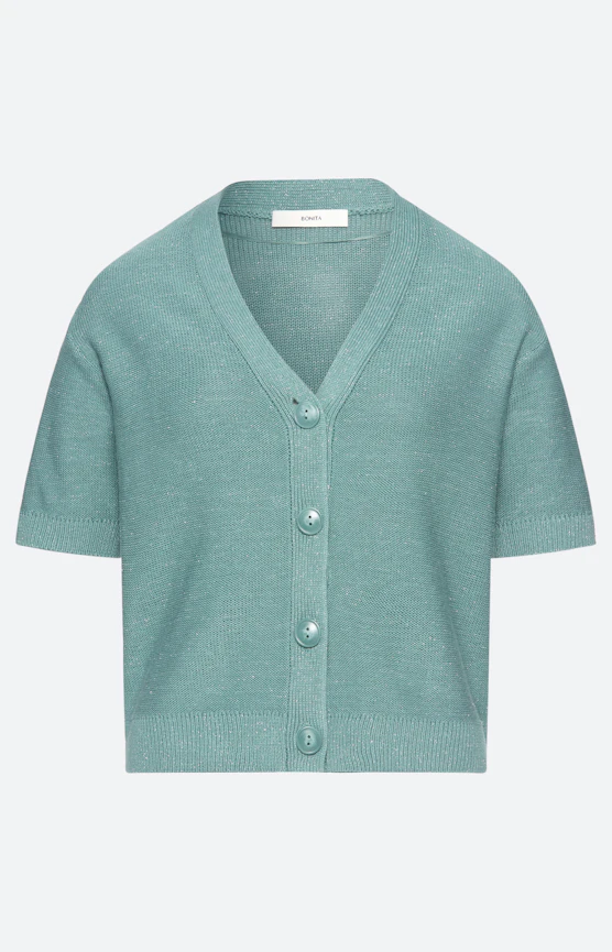 Cardigan met korte mouwen, aqua