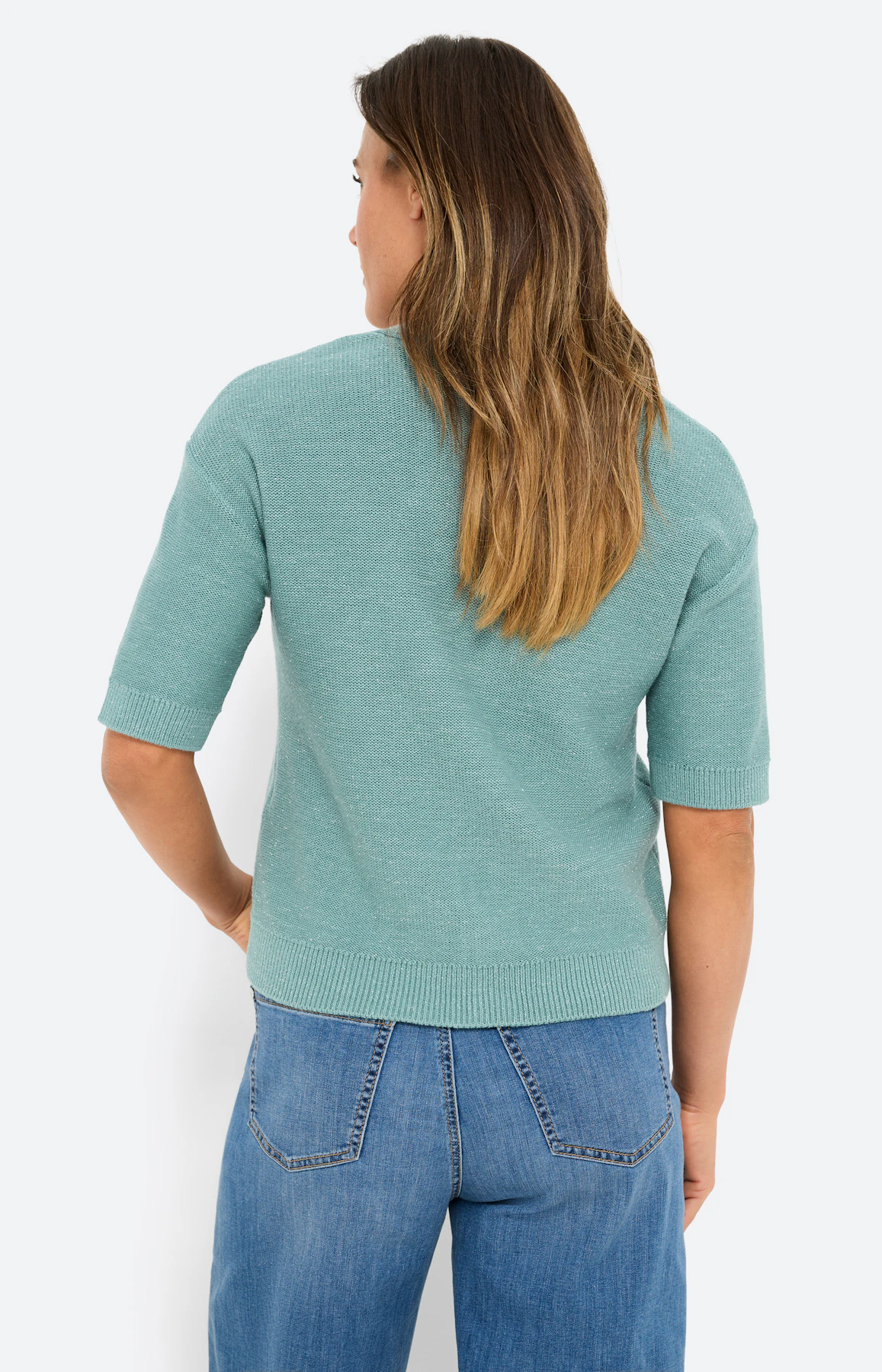 Cardigan met korte mouwen, aqua