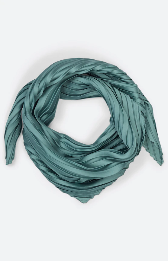 Sjaal met plisséplooien, aqua