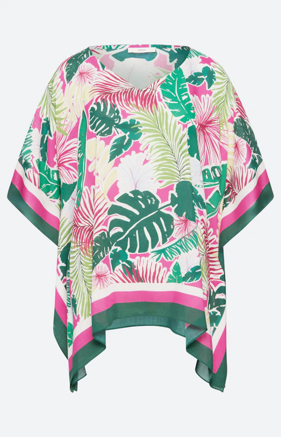 Tunika mit tropischem Print, pink